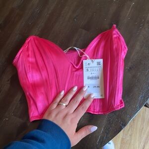NWT Zara pink corset top